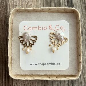 NWB Cambio & Co. Arete Filipino Jewelry Perla Cora Stack Earrings
